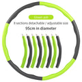 Green ash detachable exercise hoop for weight loss with 8 adjustable sections and 95cm diameter