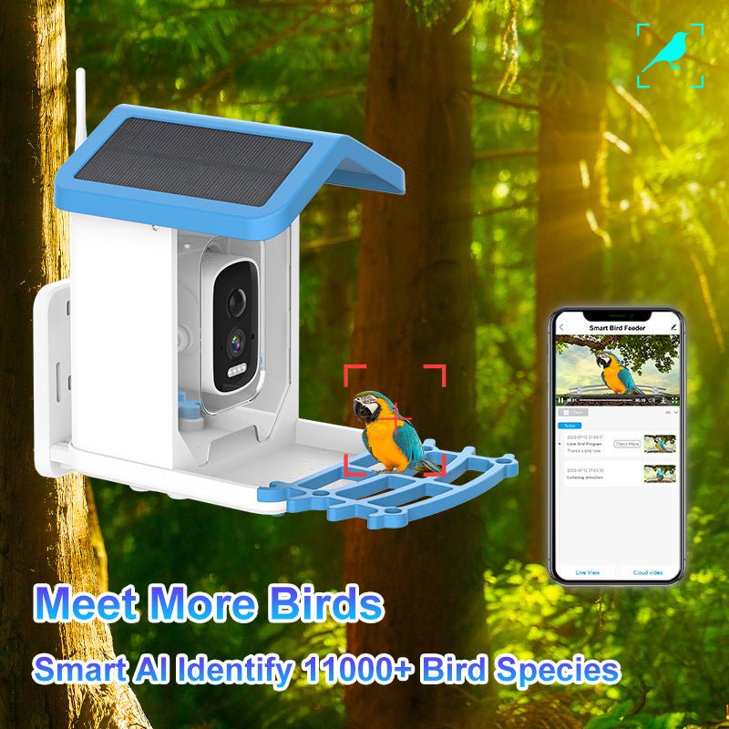 Smart Camera Bird Feeder 2K Live Feed Cam for Outdoor Backyard - AI Identify Auto Capture Videos Pictures, Gifts for Birdlover Mom Dad, 2.4GHz WiFi