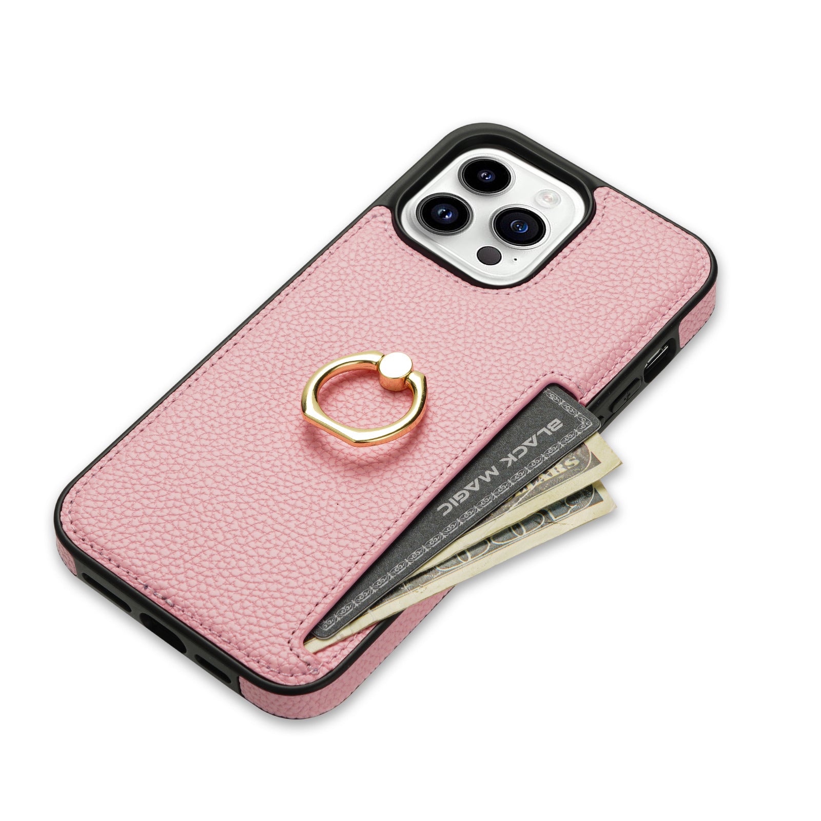 I phone  Pattern Fastened Ring Bracket Card Wallet Anti-fall Shell