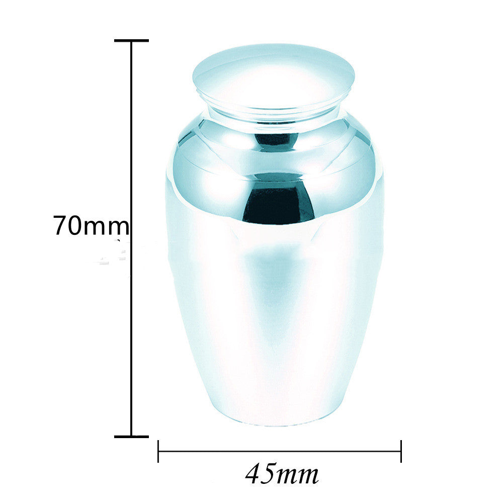 Shiny silver Your Wings Were Ready but My Heart Was forever heart remembrance urn with 70mm height and 45mm width