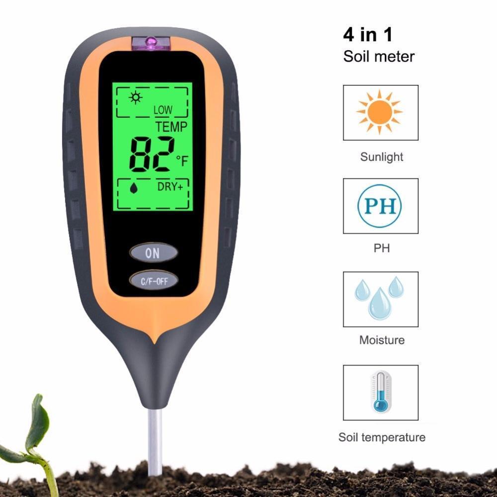 Sheila Merchandise garden soil tester kit 4 in 1 measuring sunlight pH moisture and soil temperature