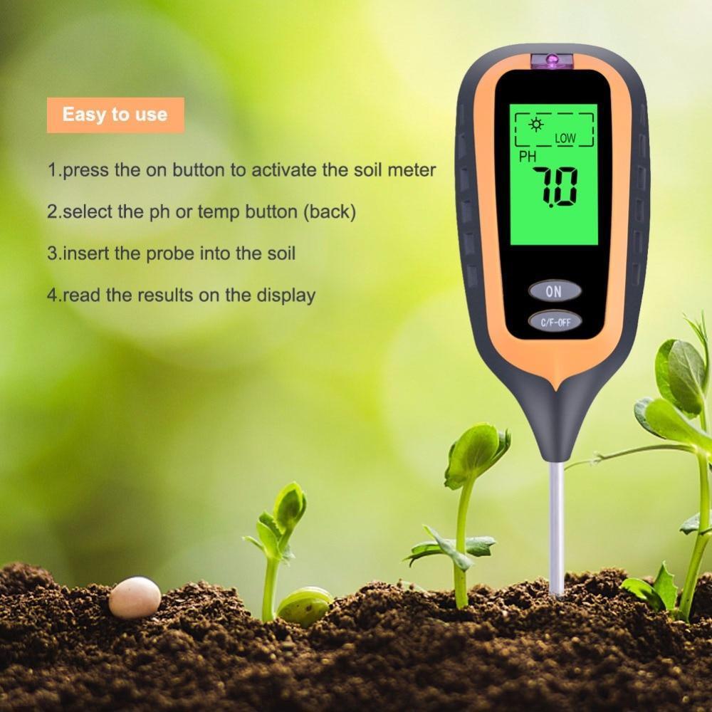 Sheila Merchandise garden soil tester kit with digital pH and moisture display in soil