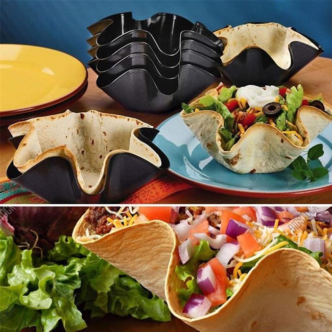 Healthy taco salad mold set from Sheila Merchandise for making perfect, crunchy taco shells