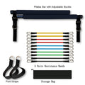 Sheila Merchandise home exercise bar with adjustable Pilates bar, five pairs of resistance bands, foot straps, and storage bag