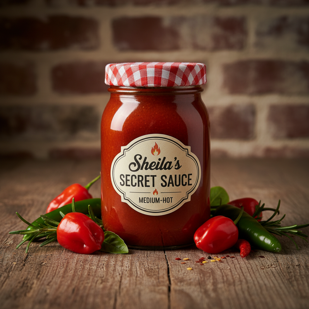 Sheila's Secret Sauce in a mason jar