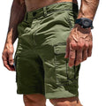 Sheila Merchandise olive green multi pocket cargo shorts for men with durable fabric and practical side pockets
