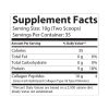 Supplement facts label for premium collagen peptides highlighting calories, protein, and serving size.