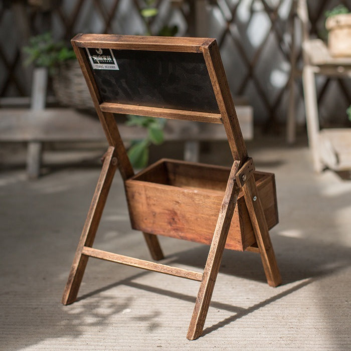 Wooden garden decoration planter with chalkboard sign and sturdy frame by Sheila Merchandise