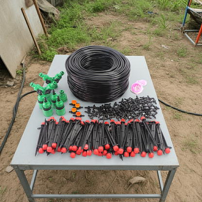 50M Automatic Garden Irrigation System Kit with Timer for Effortless Watering