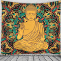 Vintage Buddha tapestry with intricate mandala design perfect for yoga space decoration